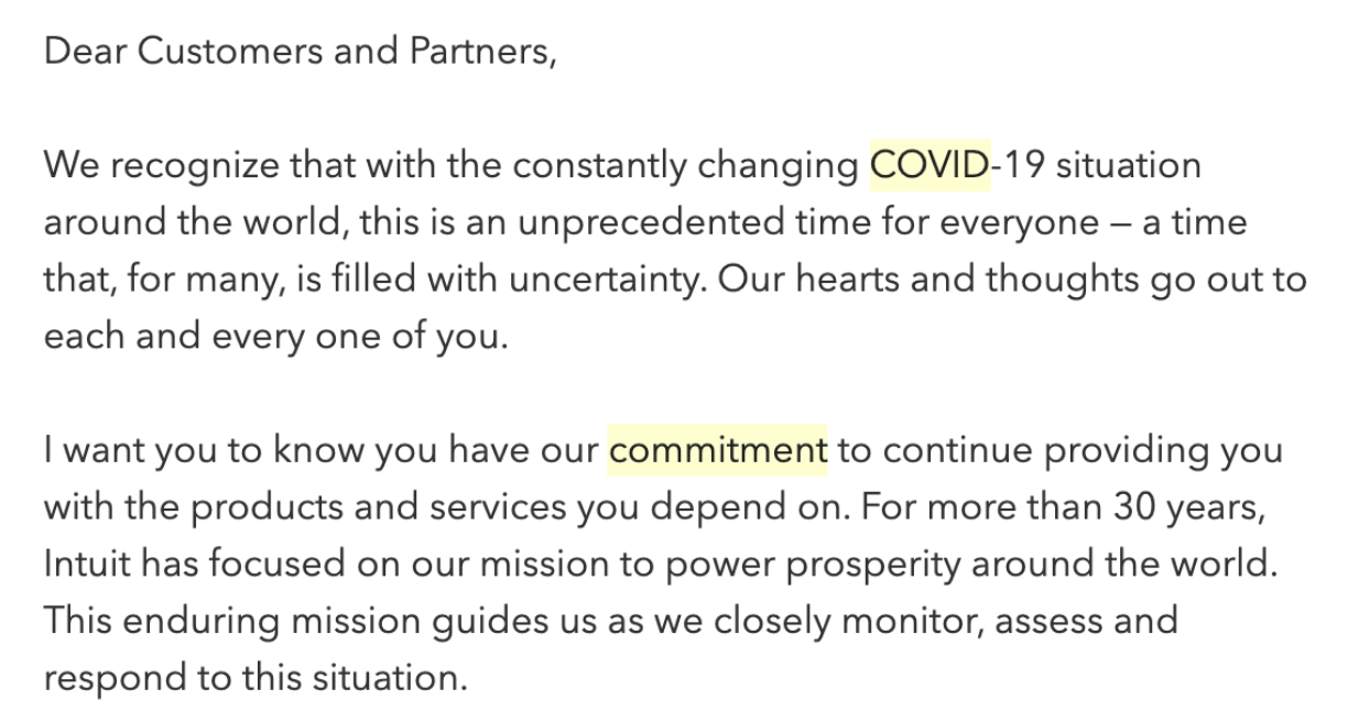 CEO email re: COVID-19